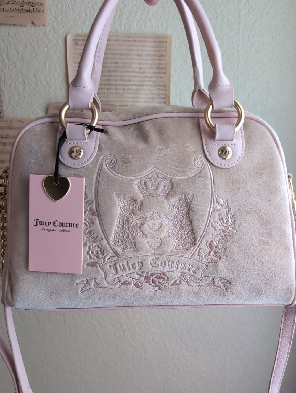 NWT Juicy Couture Buff Beige New Love Chapter Satchel
